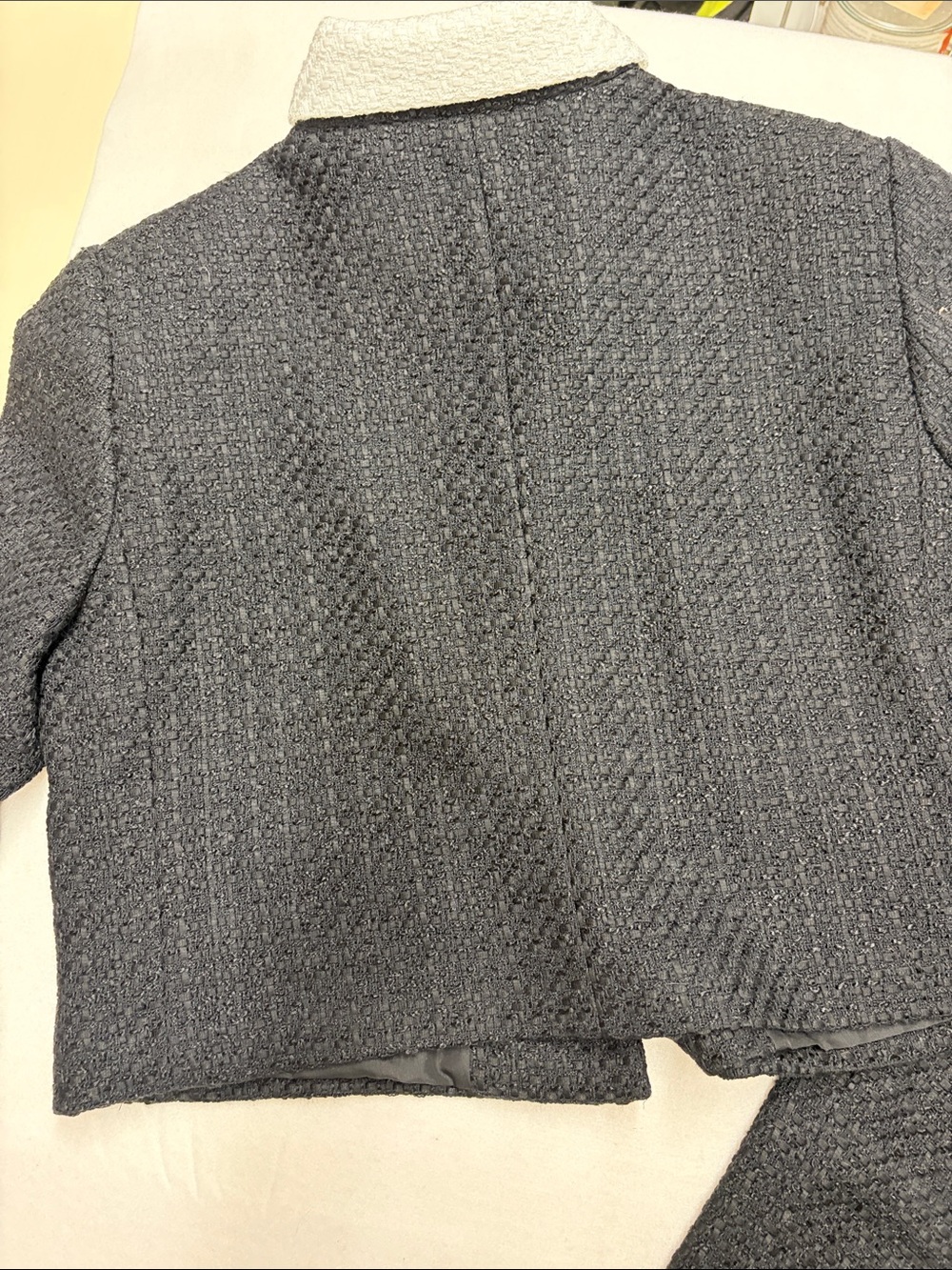 Ann Taylor Contrast Trim Tweed Jacket sz12 & Matching Pants sz10 *READ LISTING* - Picture 11 of 14